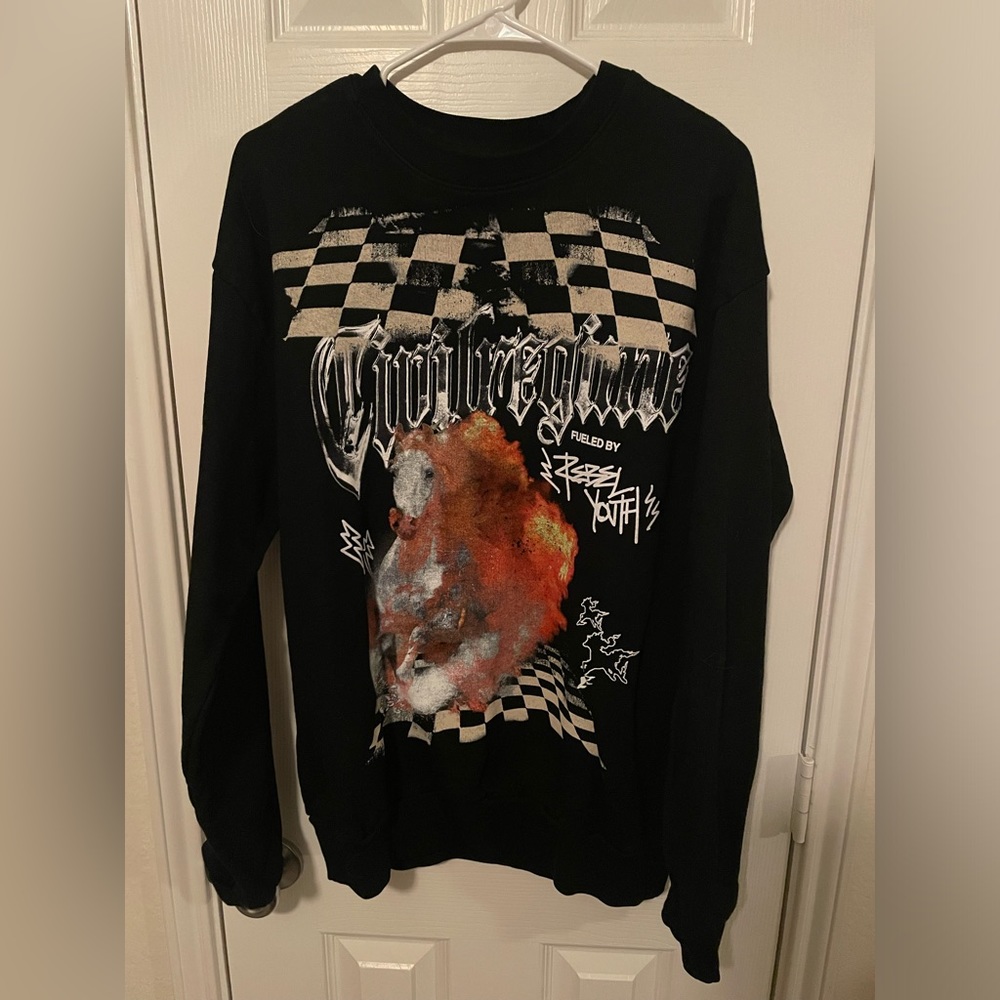 Off To The Races V2 All Day Crewneck in Black